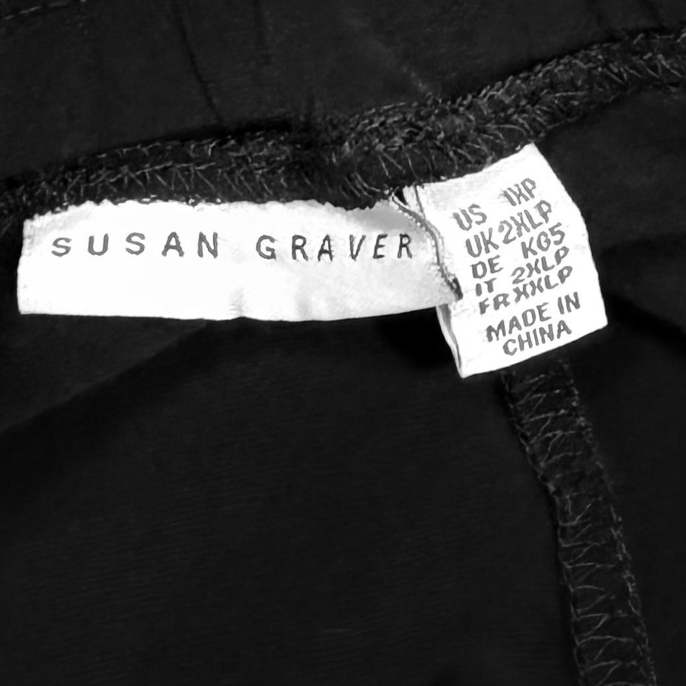 Susan Graver Dress Pants Women's 1XP Black Button Accent Leg Stretchy Pull On - Picture 5 of 5